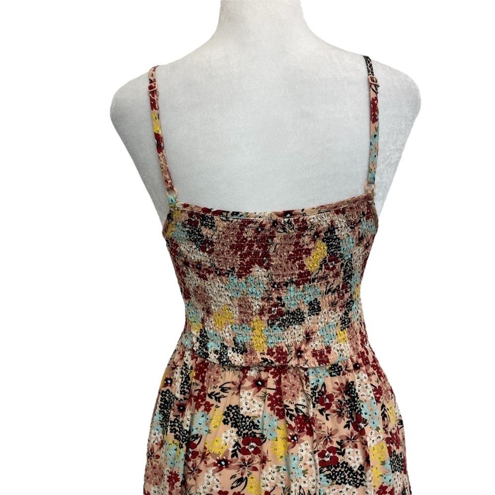 Abel the Label Smocked Upper Tiered Multicolor Floral Maxi Dress - Picture 5 of 11